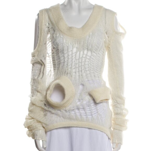 Rick Owens  Off-White Asymmetric Sweater Size M NEW - Picture 11 of 13